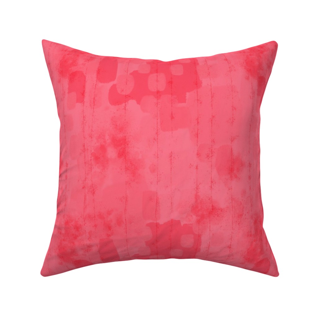Watermelon Grunge - Pink Pillow, Woven, Black, 16x16, Single Sided, Pink