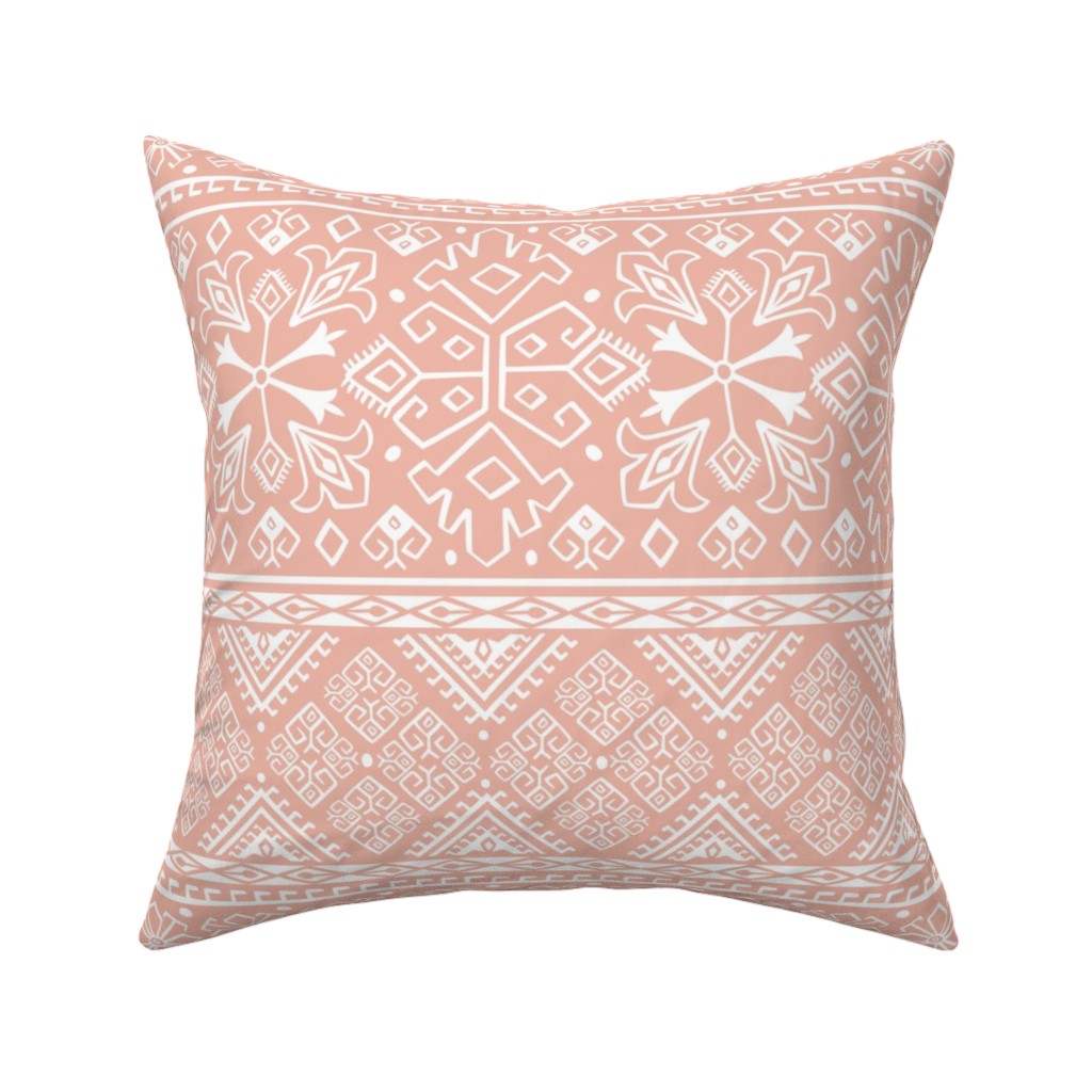 Grand Bazaar - Blush Pink Pillow, Woven, Black, 16x16, Single Sided, Pink