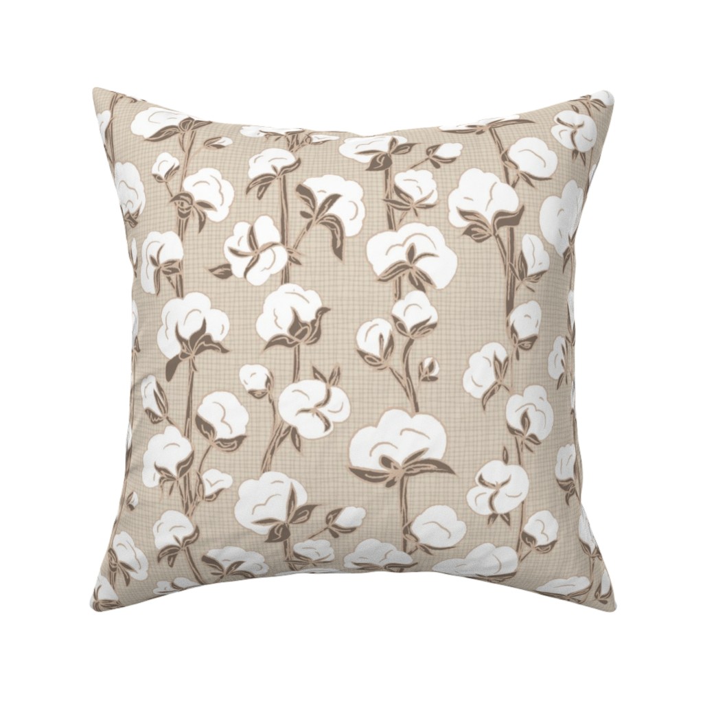 Cotton Stalk Stripe - Brown Pillow, Woven, Black, 16x16, Single Sided, Beige, Pearl