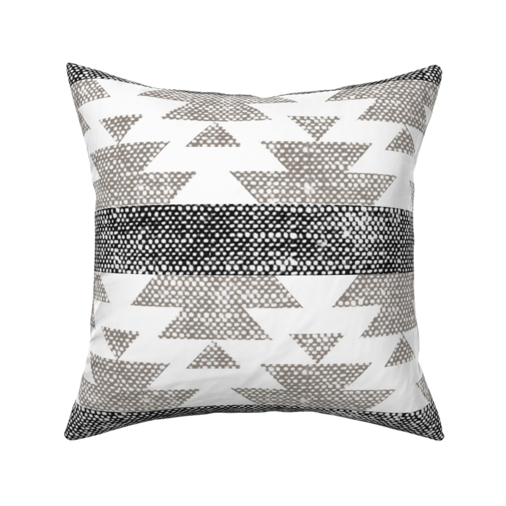 Aztec Woven - Neutral Pillow, Woven, Black, 16x16, Single Sided, Gray