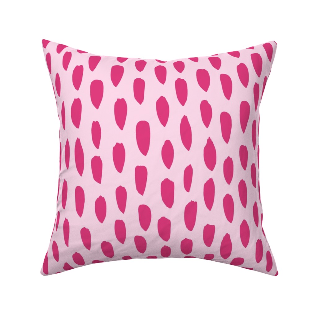 Brushstrokes - Fuchsia and Light Pink Pillow, Woven, Black, 16x16, Single Sided, Pink