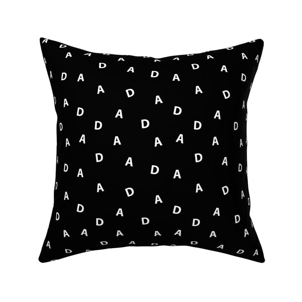 Sweet Dad Typography - Black and White Pillow, Woven, Black, 16x16, Single Sided, Black