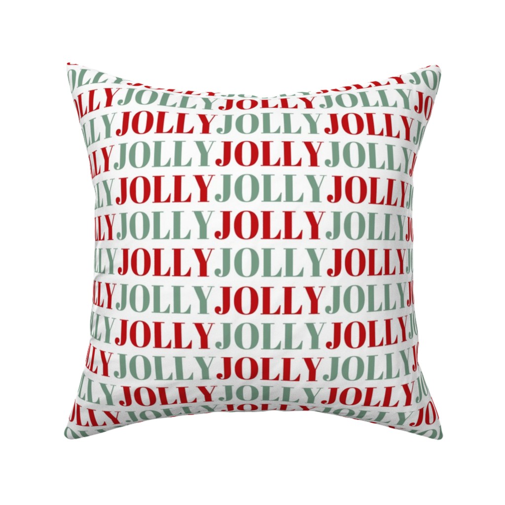 Jolly Print - Red and Green Pillow, Woven, Black, 16x16, Single Sided, Red