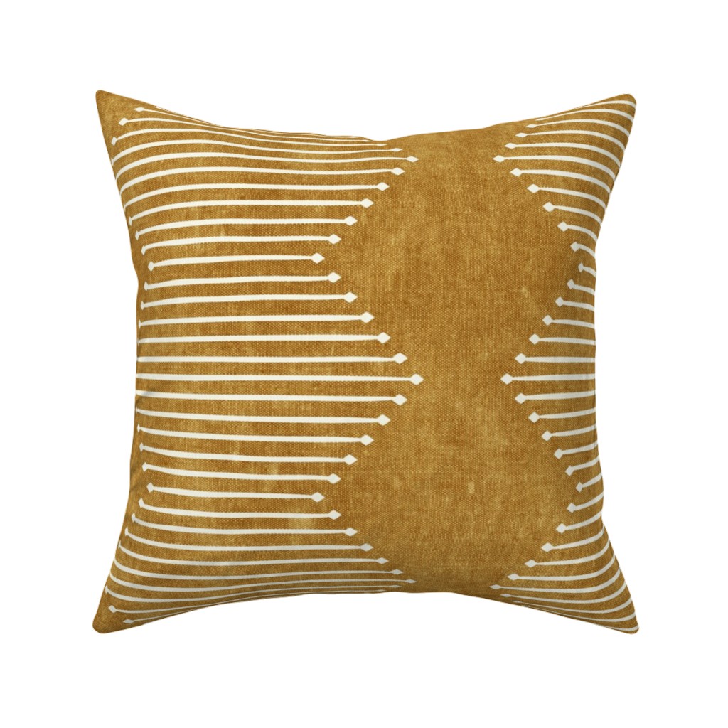 Diamond Mudcloth - Neutral Pillow, Woven, Black, 16x16, Single Sided, Yellow