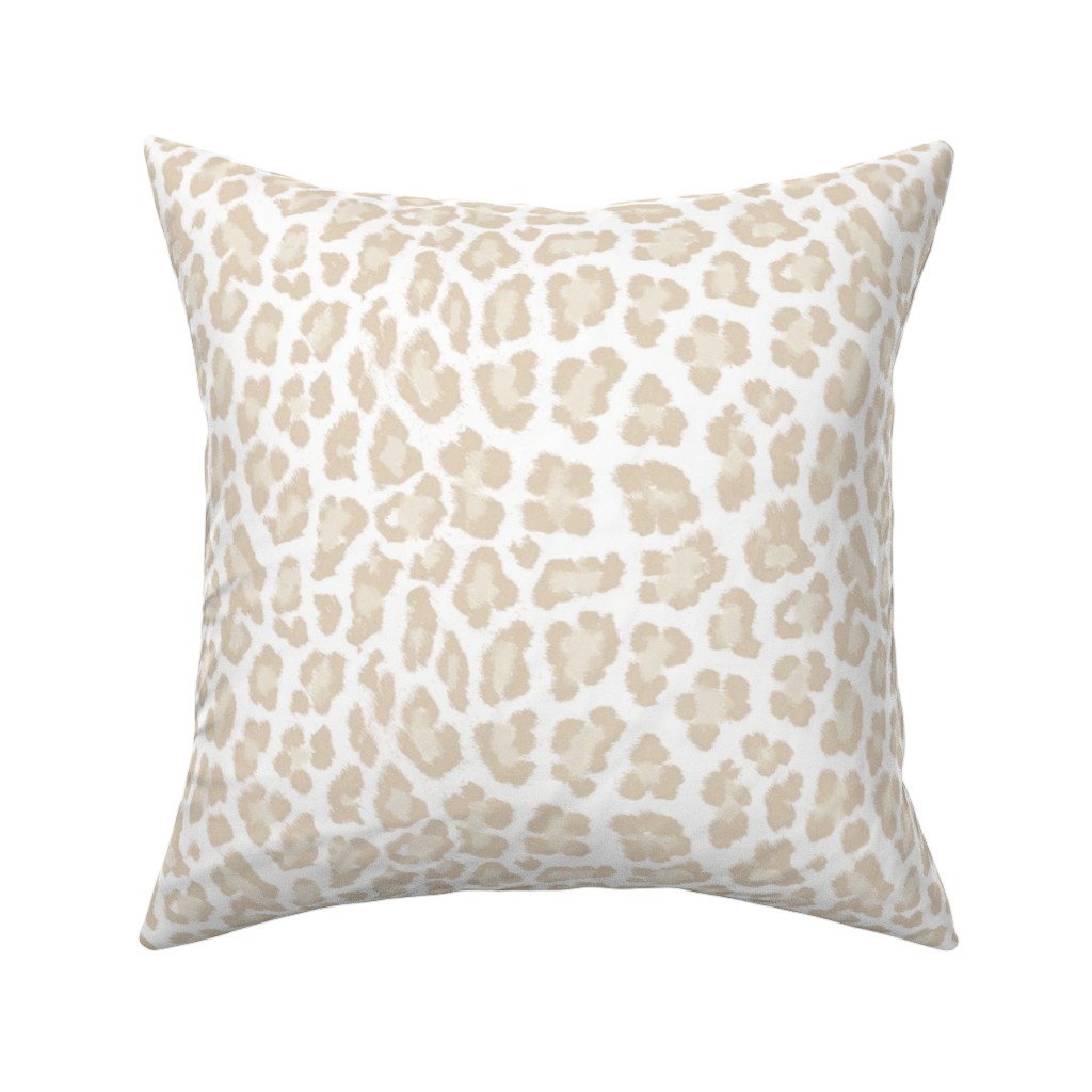 Natural Leopard - Beige Pillow, Woven, Black, 16x16, Single Sided, Beige