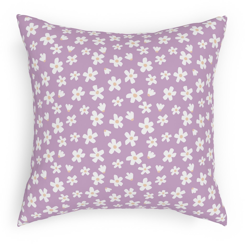 daisy garden floral purple pillow