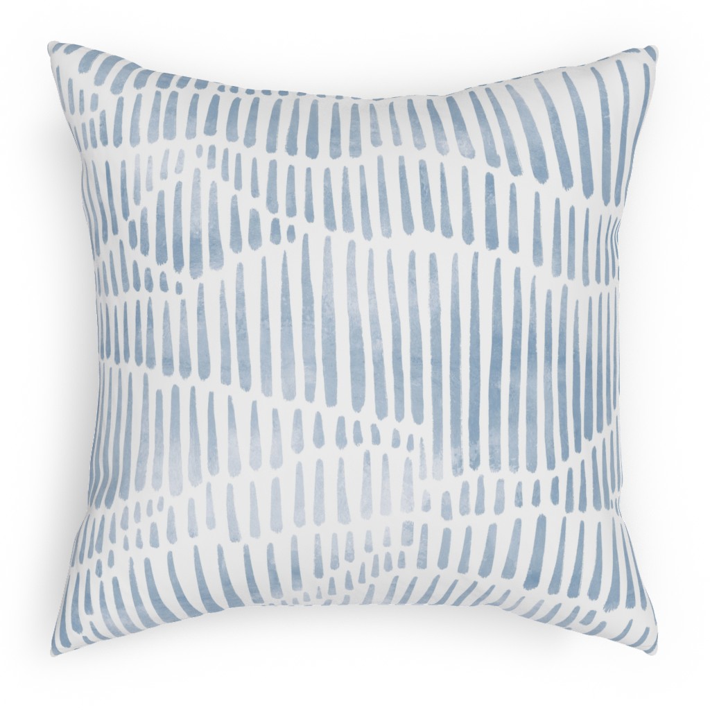 Appalachia - Blue Pillow, Woven, Beige, 18x18, Single Sided, Blue