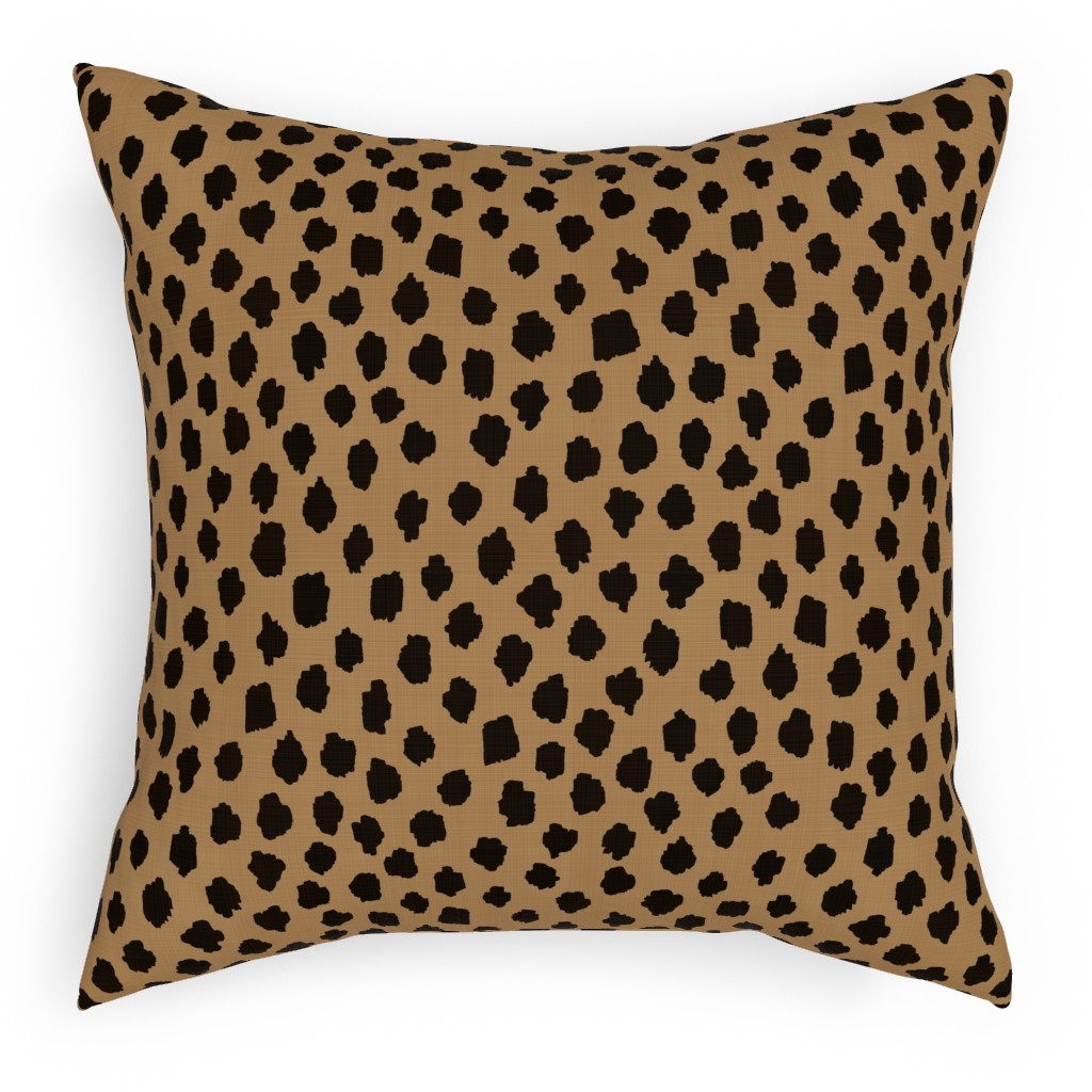 Cheetah Spots - Brown Pillow, Woven, Beige, 18x18, Single Sided, Brown, Brown