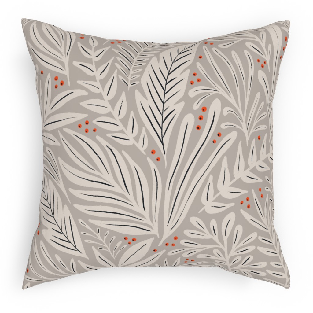 Annette Pillow, Woven, Beige, 18x18, Single Sided, Beige, Pebble