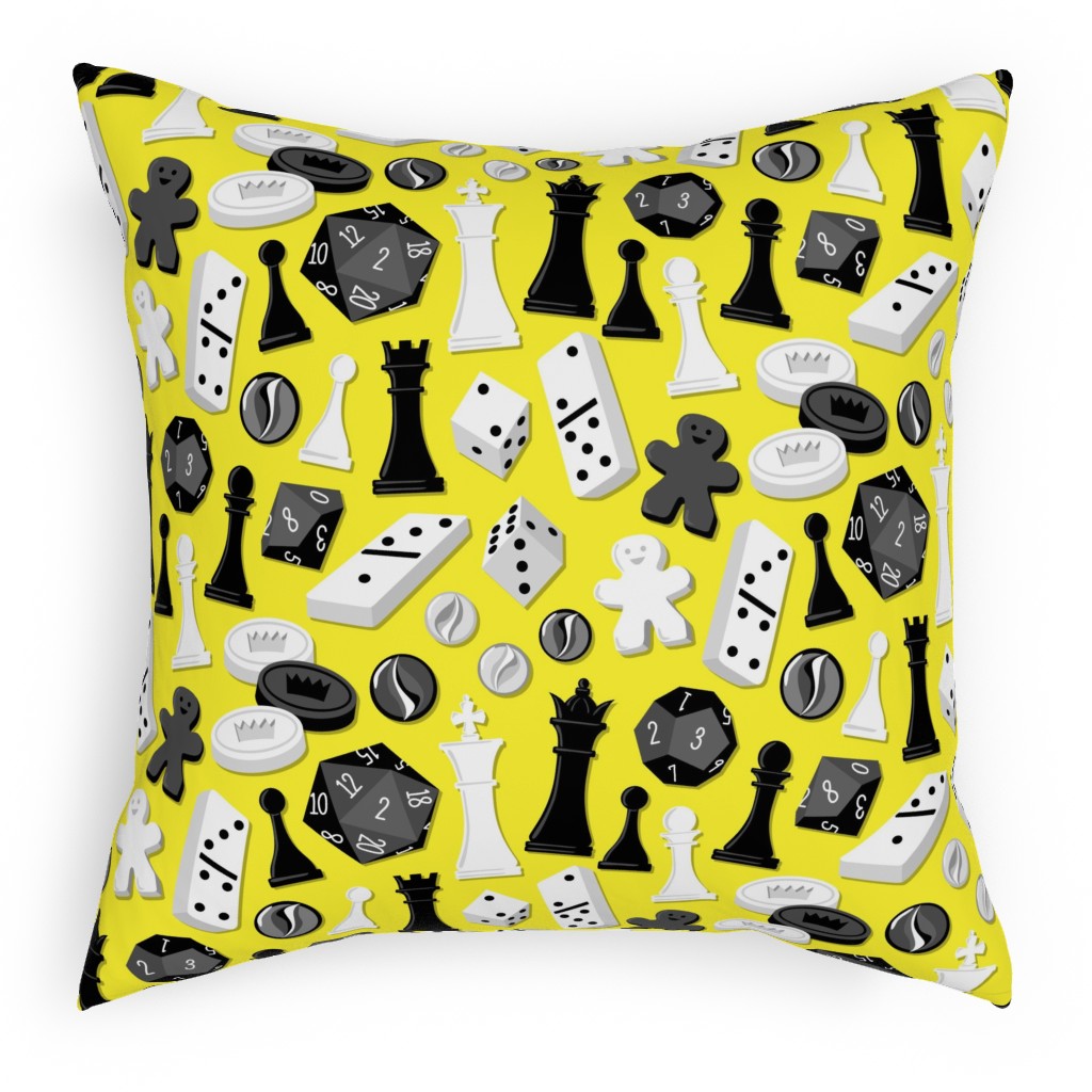Game on Pillow, Woven, Beige, 18x18, Single Sided, Yellow, Sunshine