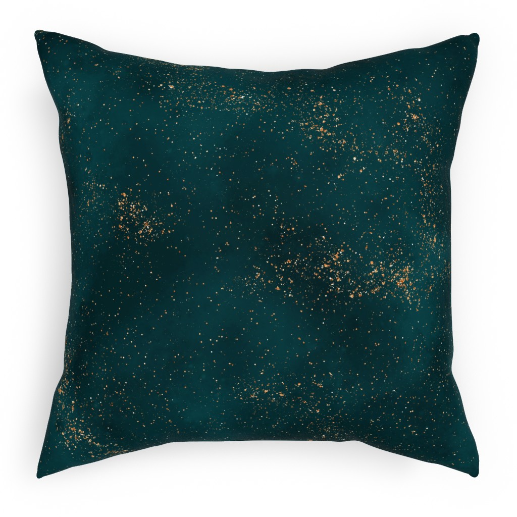 Stardust - Green Pillow, Woven, Beige, 18x18, Single Sided, Green