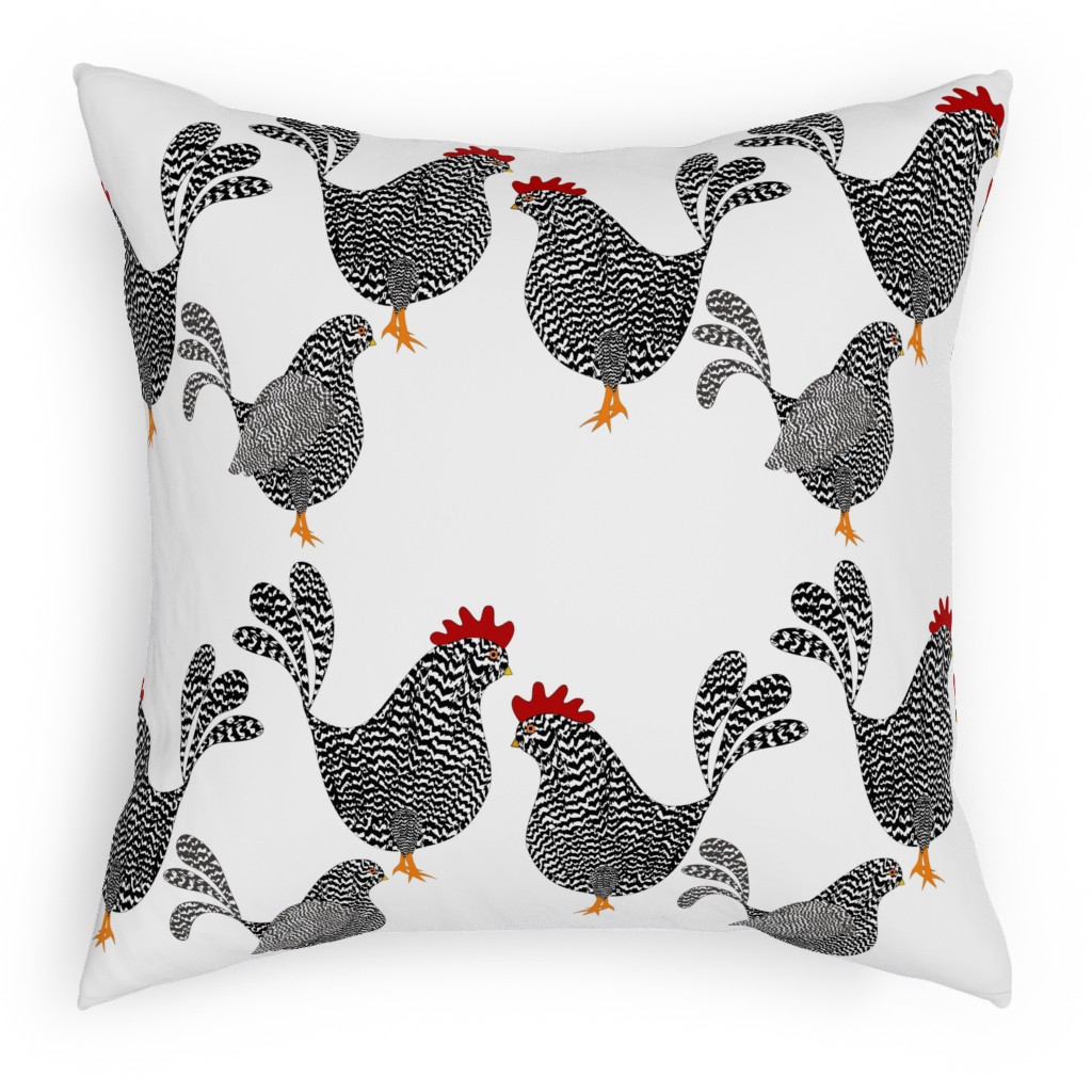chick chick chickens neutral pillow