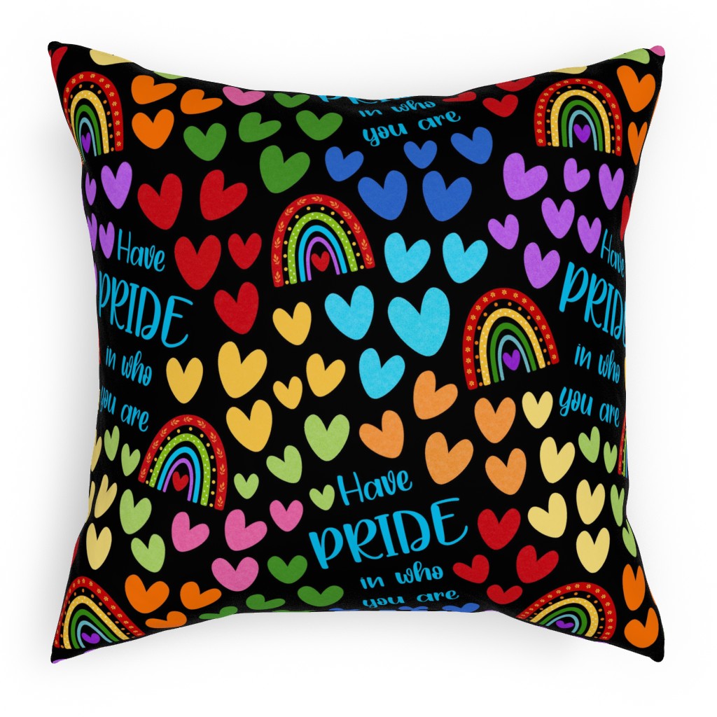 Have Pride in Who You Are - Black Pillow, Woven, Beige, 18x18, Single Sided, Multicolor