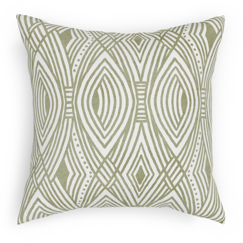 Katherine - Green Pillow, Woven, Beige, 18x18, Single Sided, Green