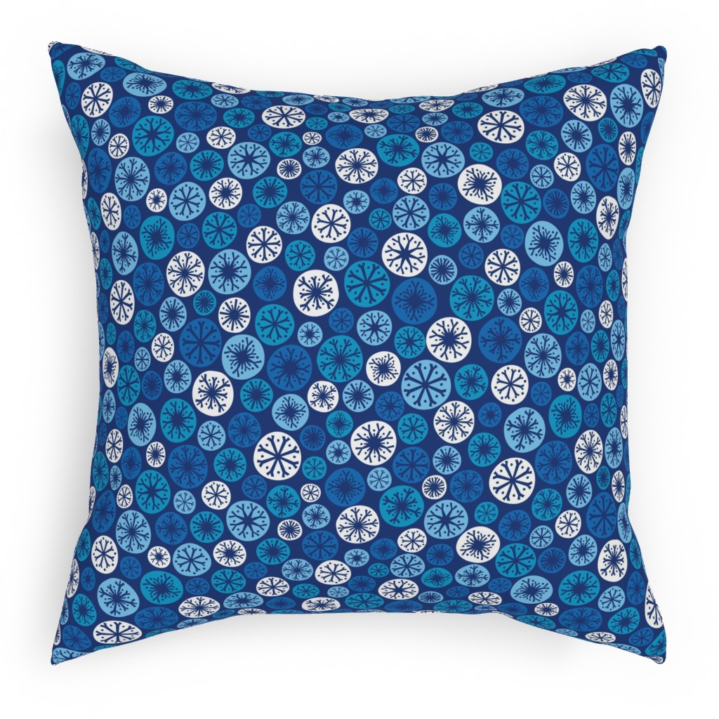 Snow Daze Pillow, Woven, Beige, 18x18, Single Sided, Blue
