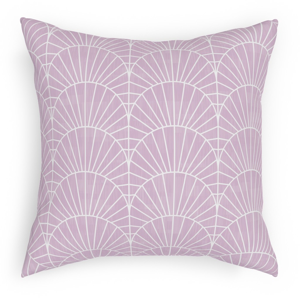 Art Deco Fields - Lavender Pillow, Woven, Beige, 18x18, Single Sided, Purple