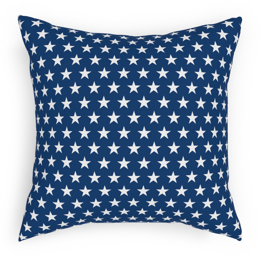Stars on Blue Pillow, Woven, Beige, 18x18, Single Sided, Blue, True Blue