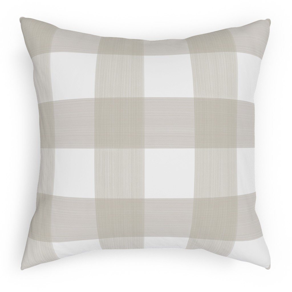Buffalo Check Pillow, Woven, Beige, 18x18, Single Sided, Beige, Wheat