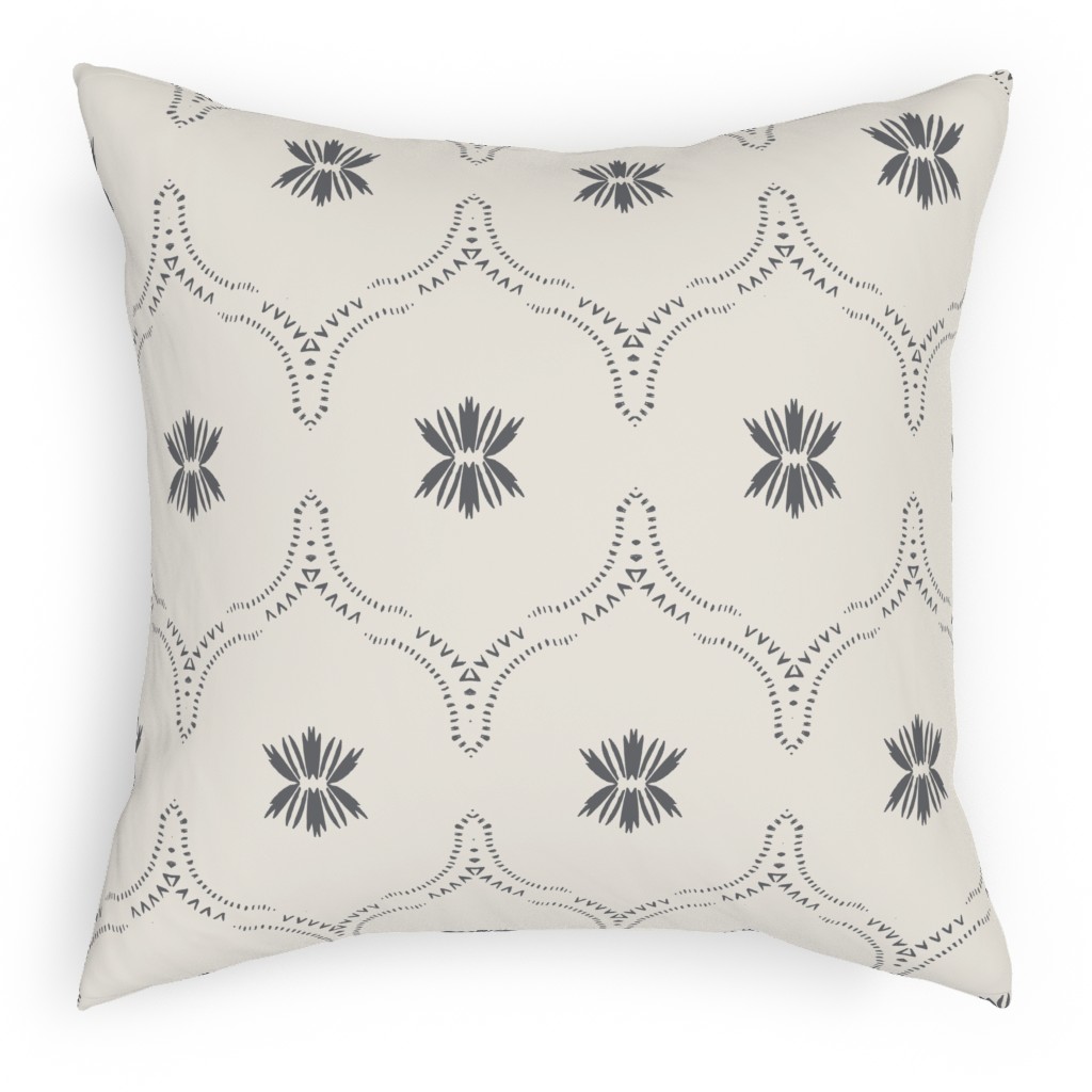 Jasmin Wildflower Deco Pillow, Woven, Beige, 18x18, Single Sided, Beige, Pebble
