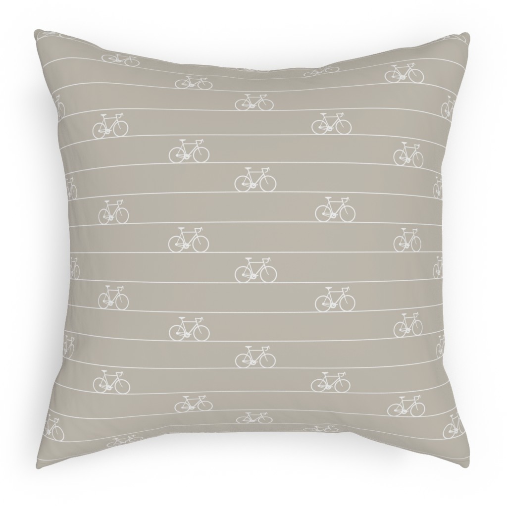 Biking Pillow, Woven, Beige, 18x18, Single Sided, Beige