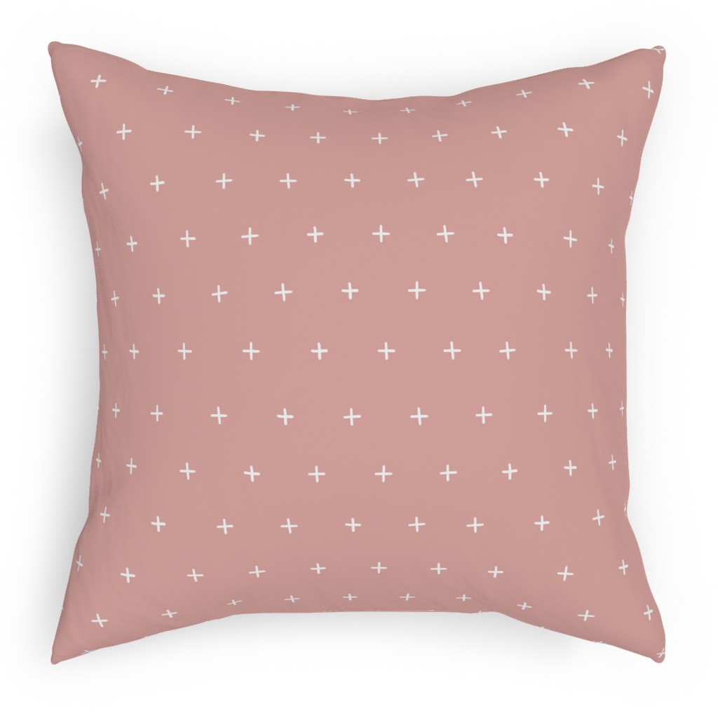 Plus on Dusty Pink Pillow, Woven, Beige, 18x18, Single Sided, Pink