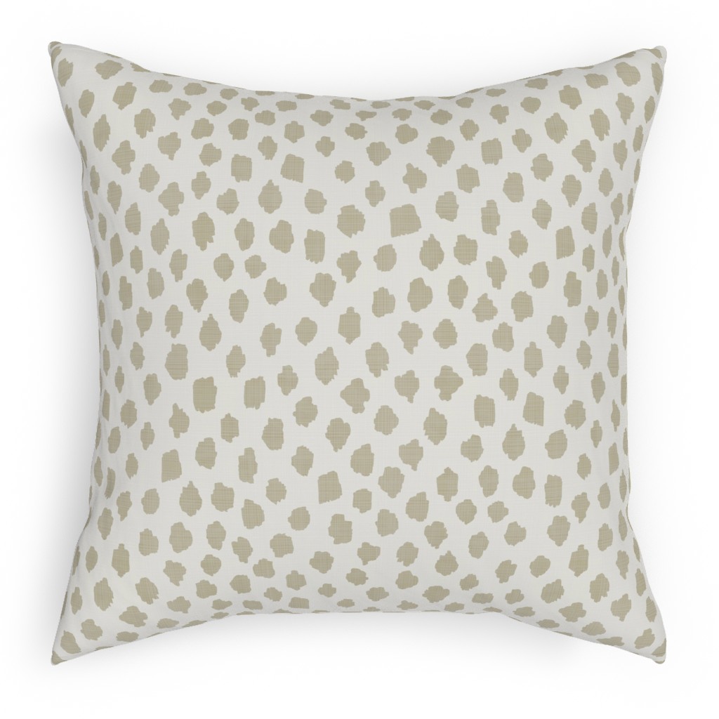 Khaki Spots - Gray Pillow, Woven, Beige, 18x18, Single Sided, Gray
