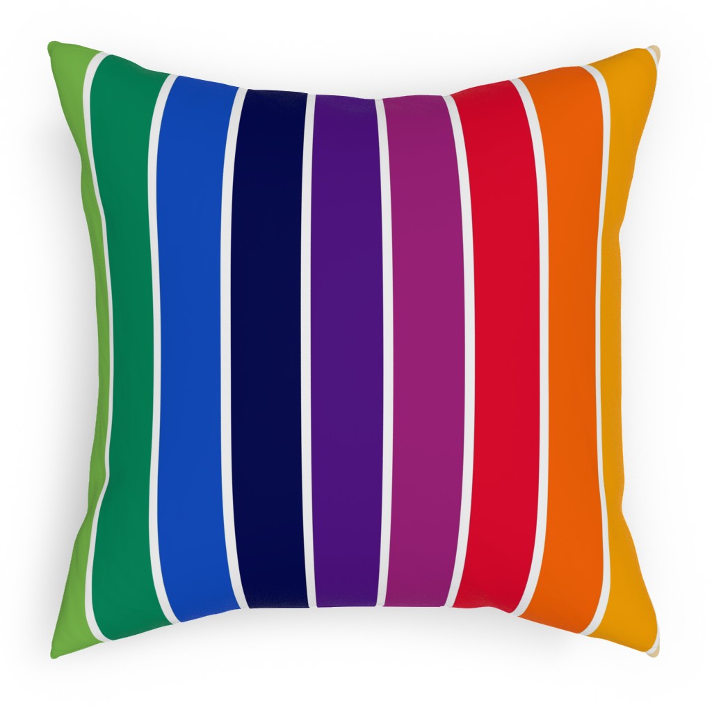 70s Stripe - Multi Pillow, Woven, Beige, 18x18, Single Sided, Multicolor