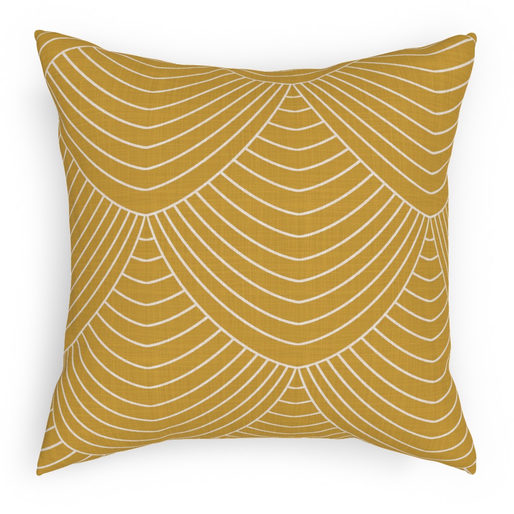 Gabrielle - Yellow Pillow, Woven, Black, 18x18, Single Sided, Yellow