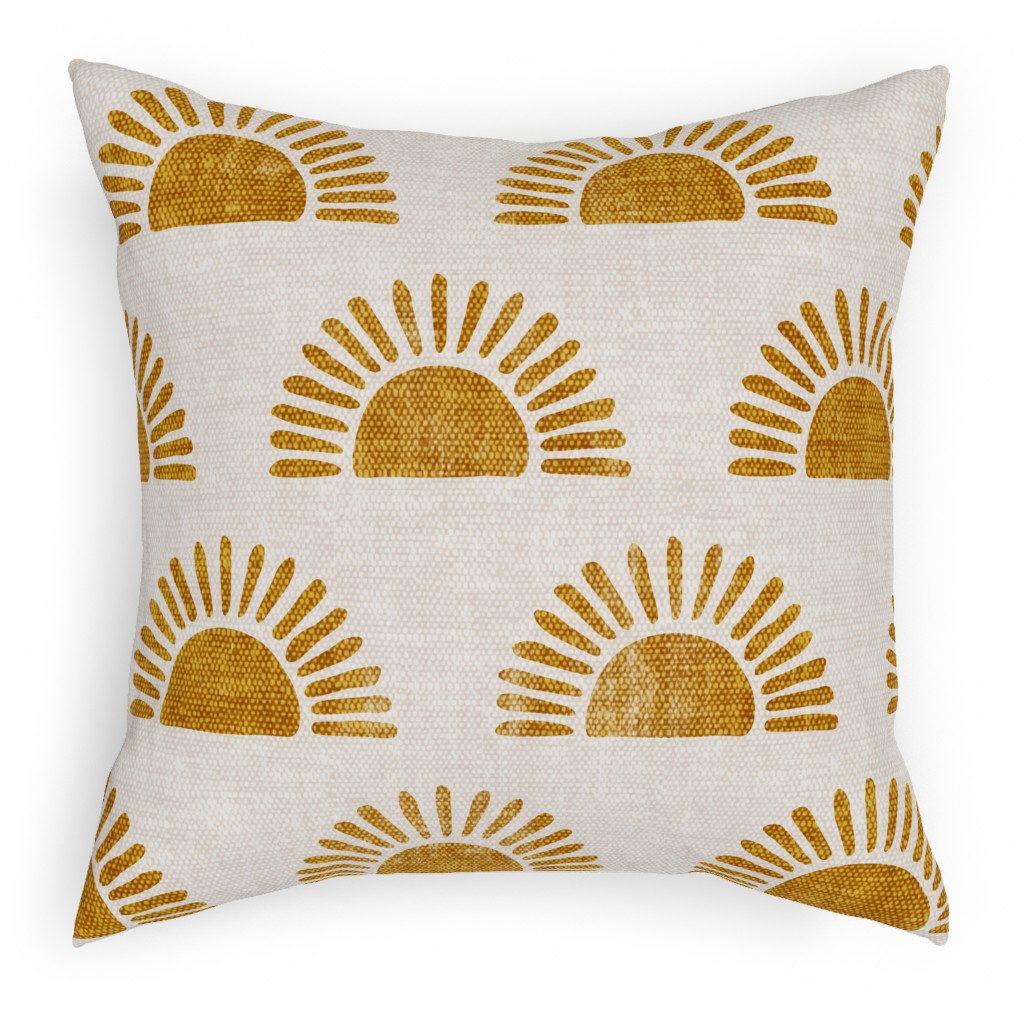 Sunshine - Golden Pillow, Woven, Black, 18x18, Single Sided, Yellow, Classic Yellow