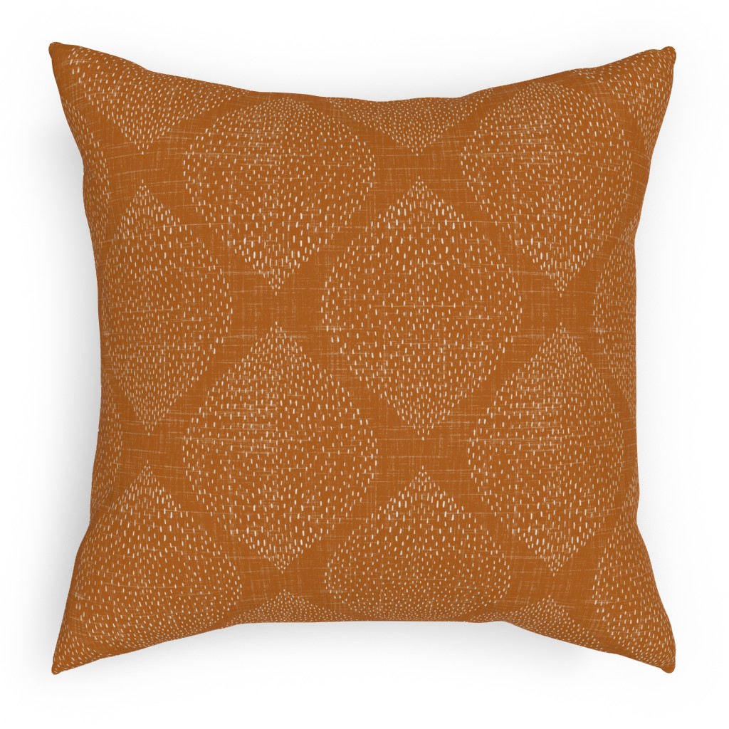 Minimalist Ogee - Burnt Orange Pillow, Woven, Black, 18x18, Single Sided, Orange