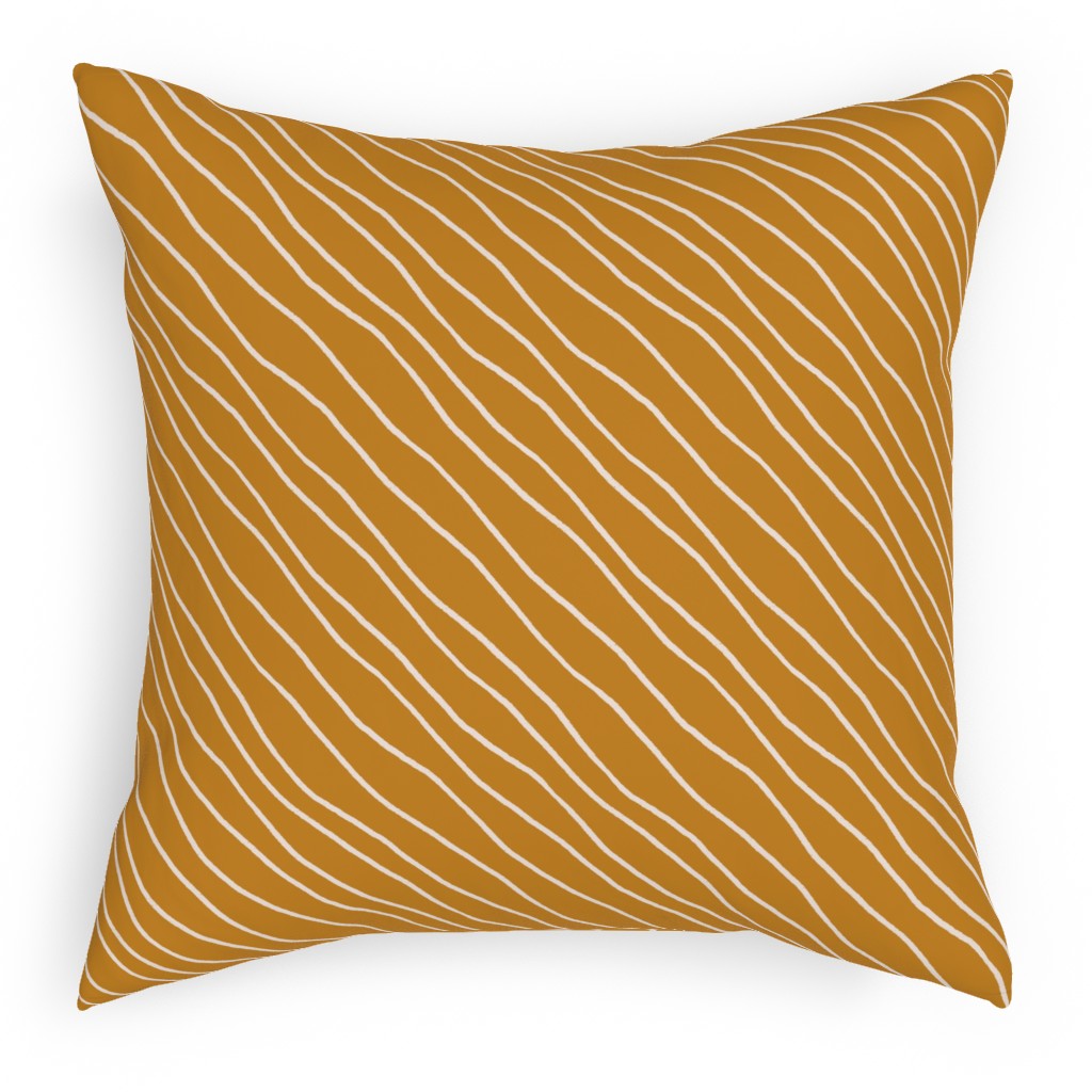 Charlie - Mustard Pillow, Woven, Black, 18x18, Single Sided, Orange