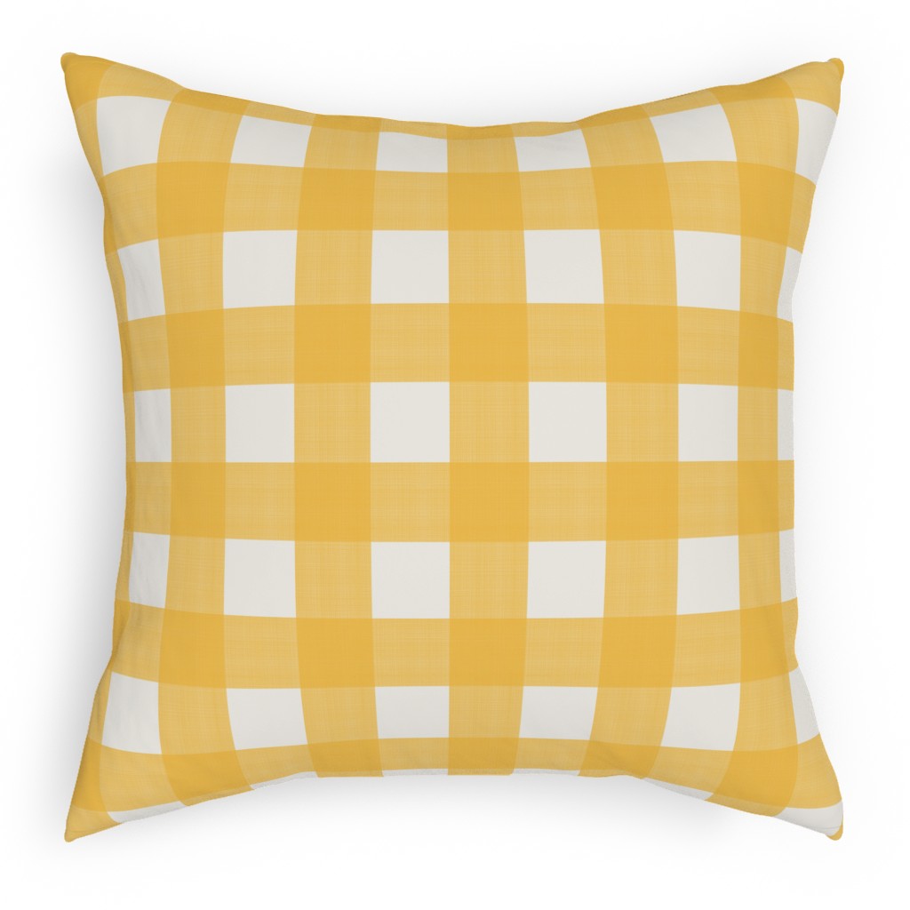 Cross Hatch Plaid Pillow, Woven, Black, 18x18, Single Sided, Orange, Mango