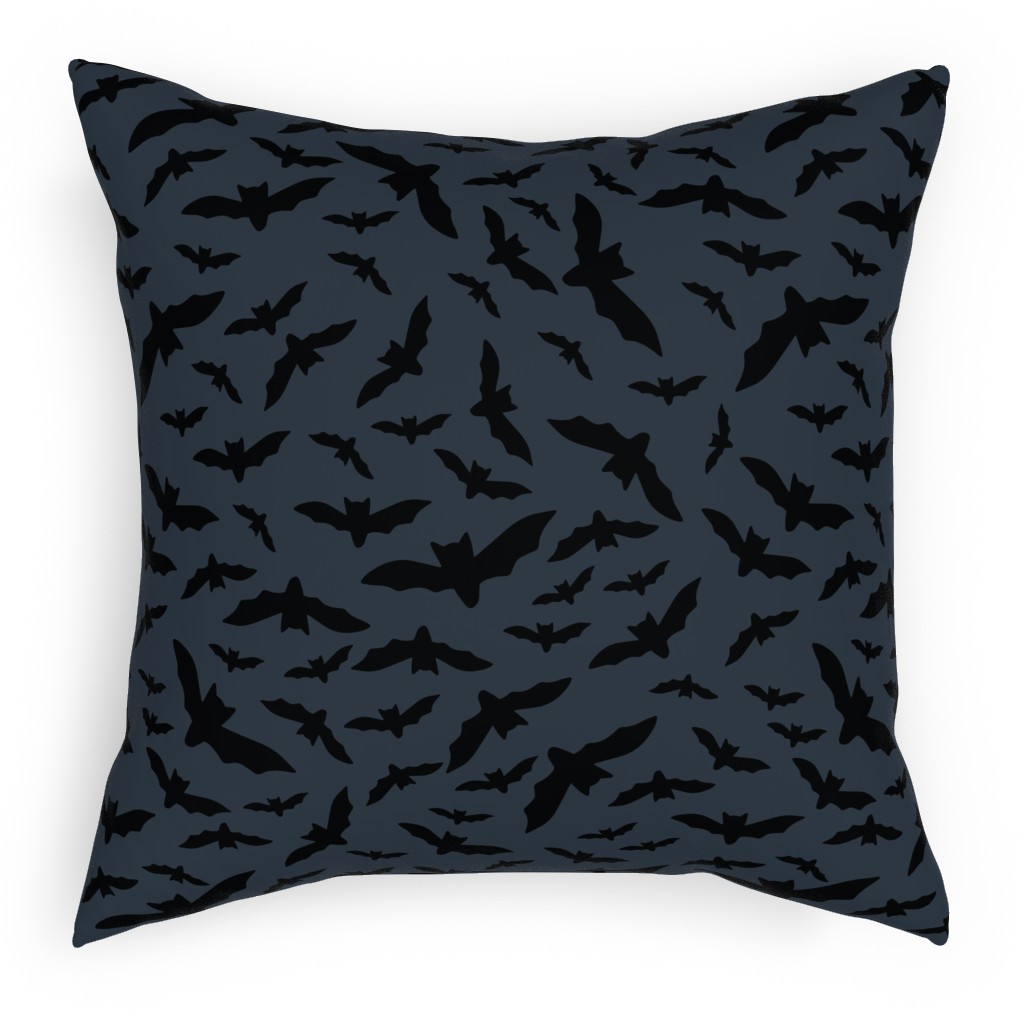 Black Bats Pillow, Woven, Black, 18x18, Single Sided, Black