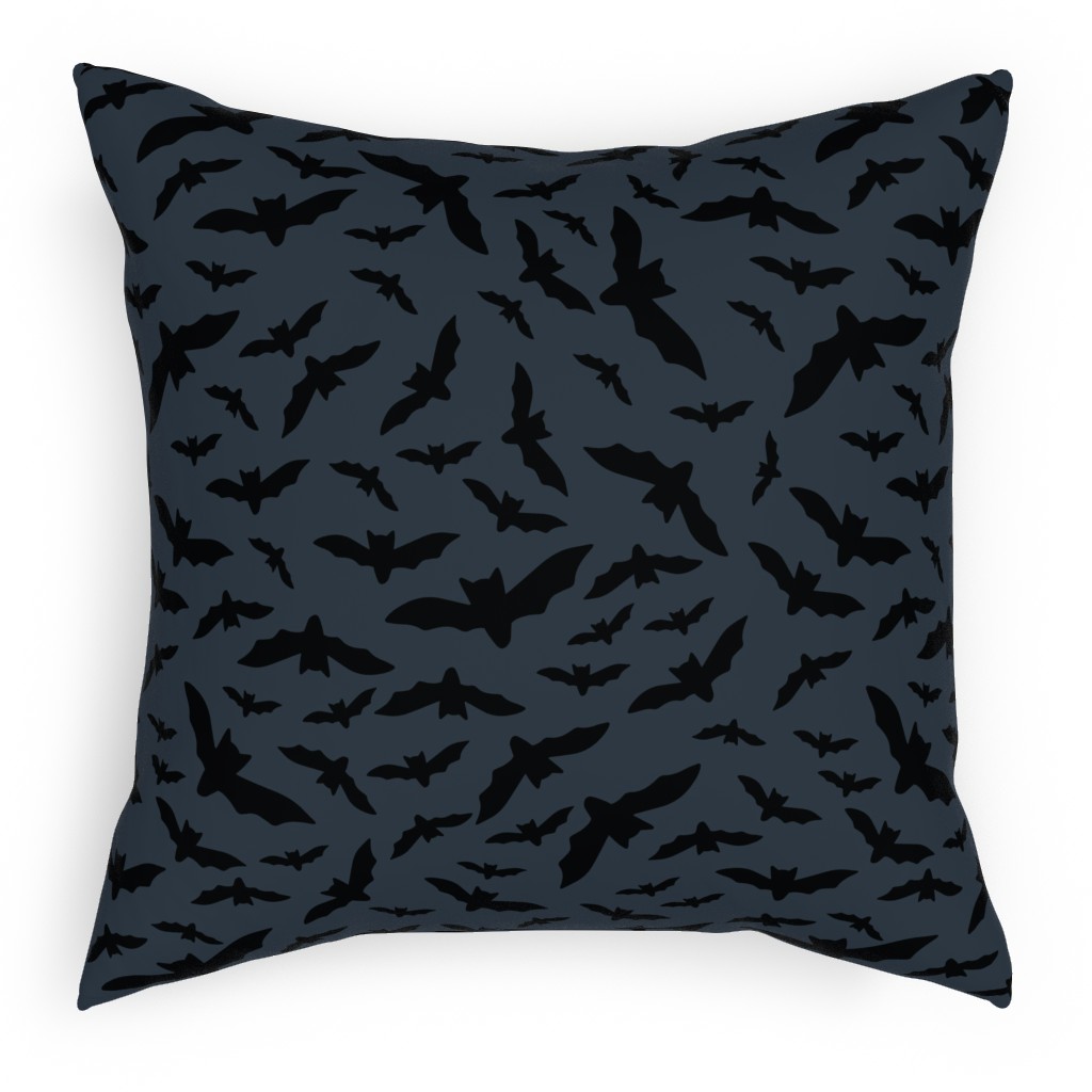 Black Bats Pillow, Woven, Black, 18x18, Single Sided, Black, Charcoal
