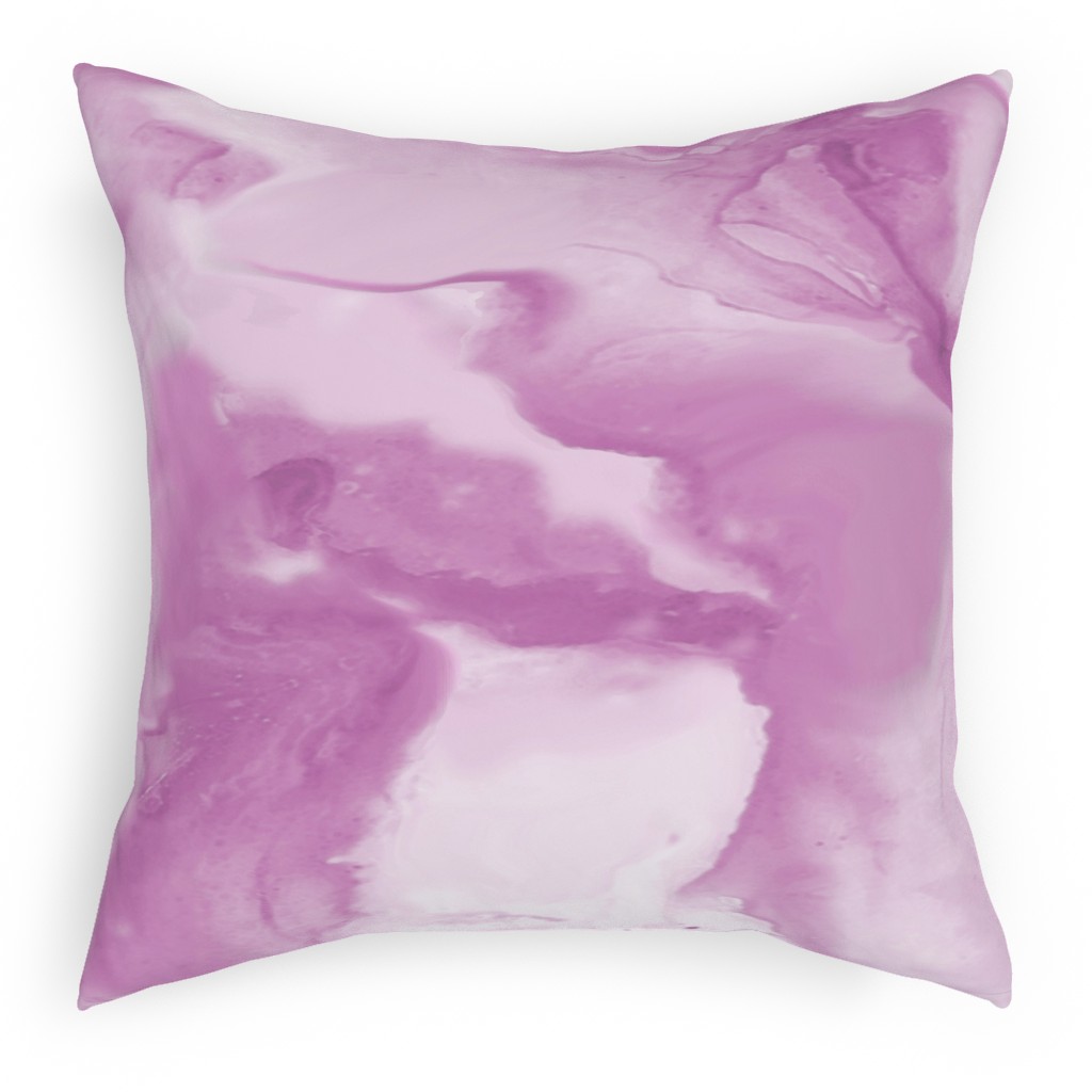 Abstract Watercolor Marble Pillow, Woven, Black, 18x18, Single Sided, Purple