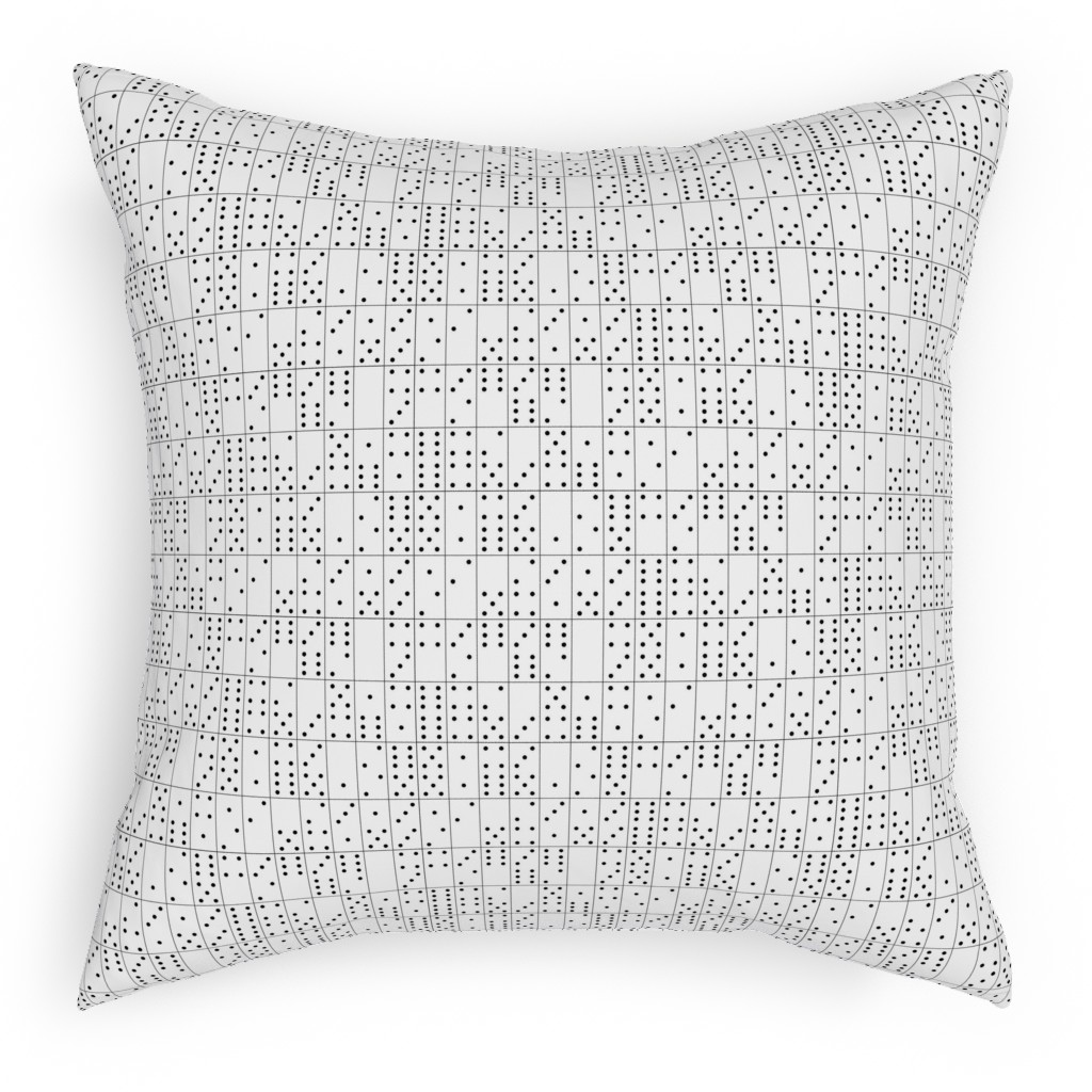 Domino Universe - Black and White Pillow, Woven, Black, 18x18, Single Sided, White, White