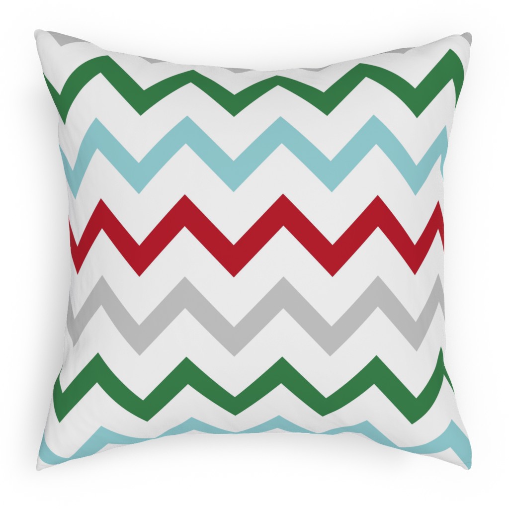 Christmas Wish Chevron - Multi Pillow, Woven, Black, 18x18, Single Sided, Multicolor