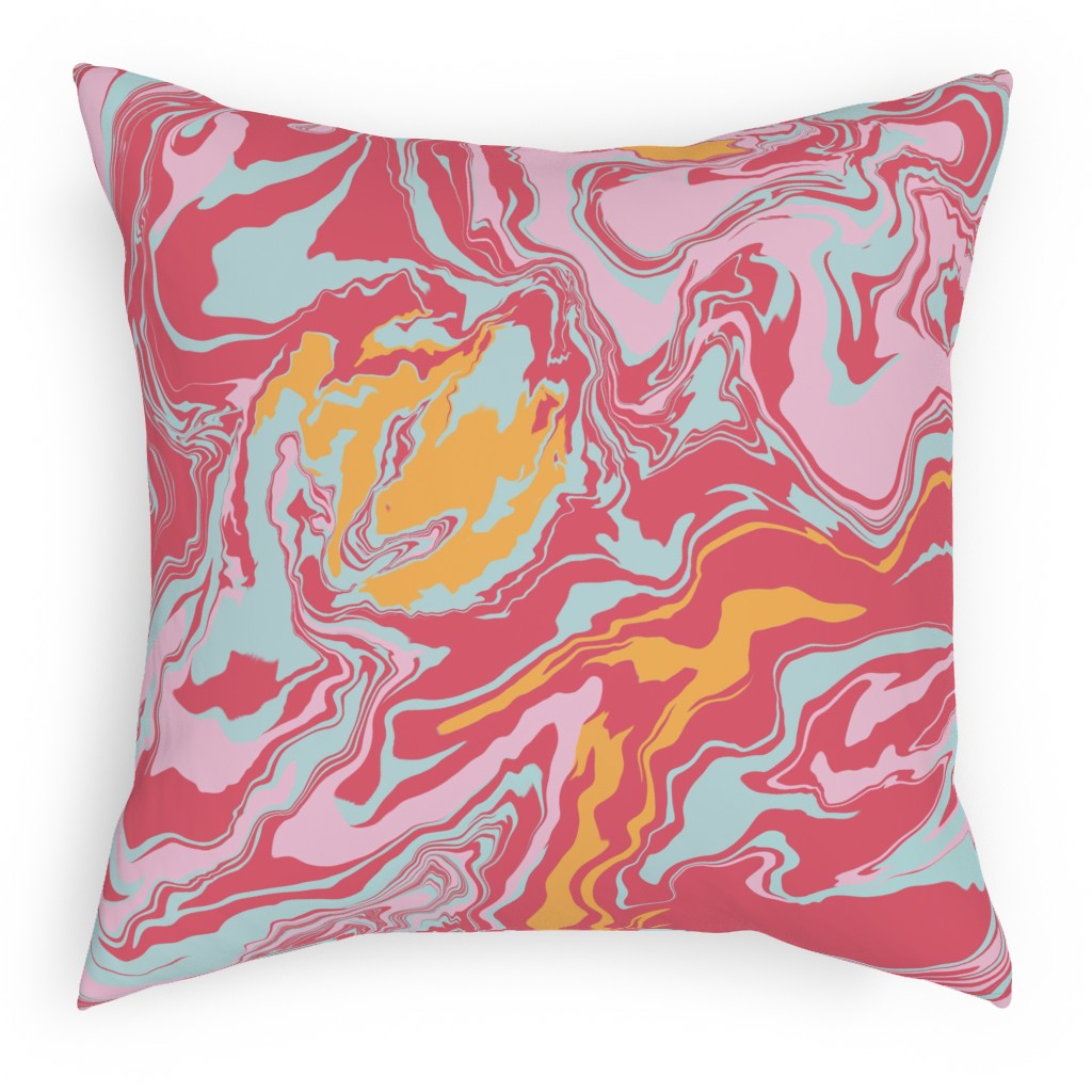 Marmor Pillow, Woven, Black, 18x18, Single Sided, Pink, Faded Rose