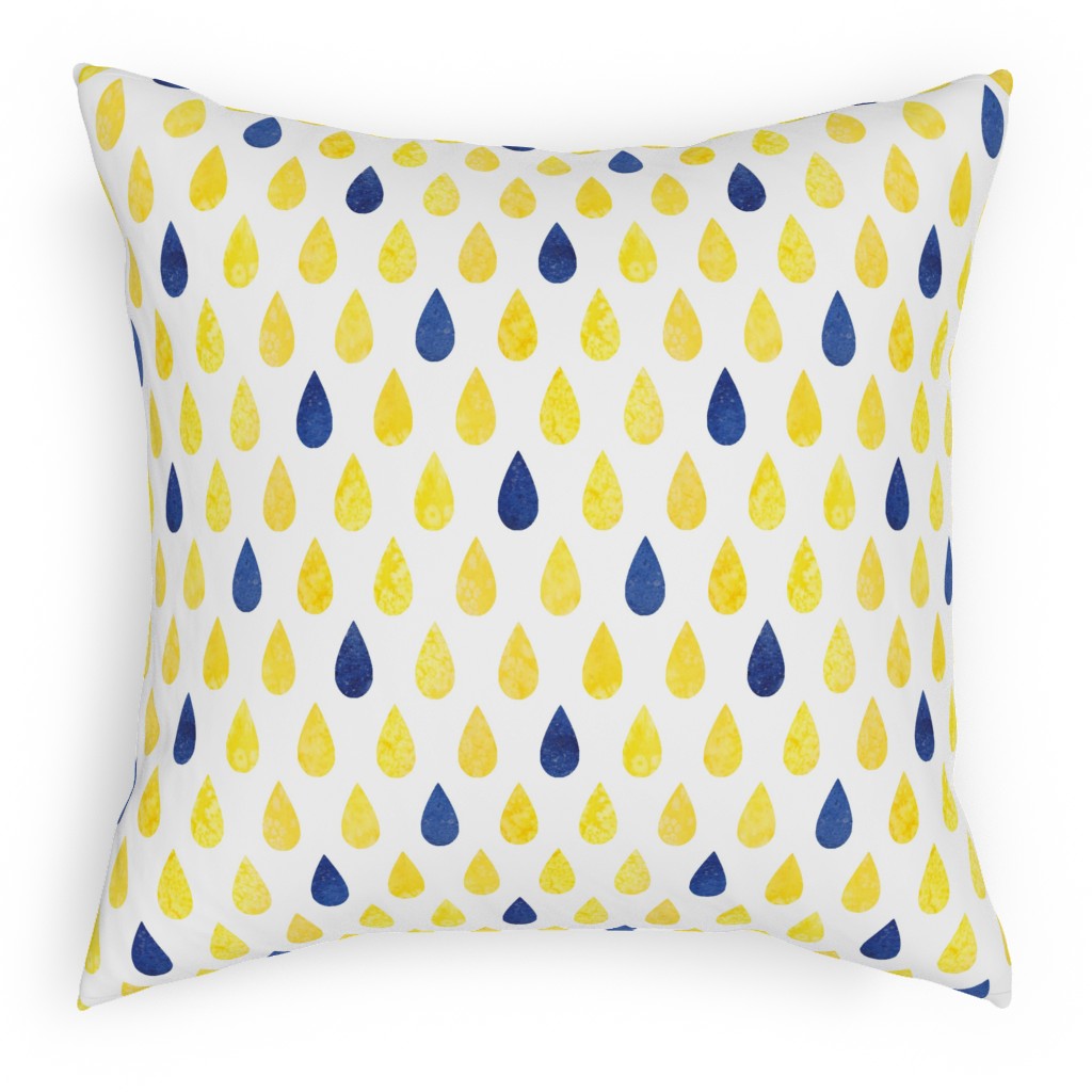 Drops Pillow, Woven, Black, 18x18, Single Sided, Yellow, Lemon