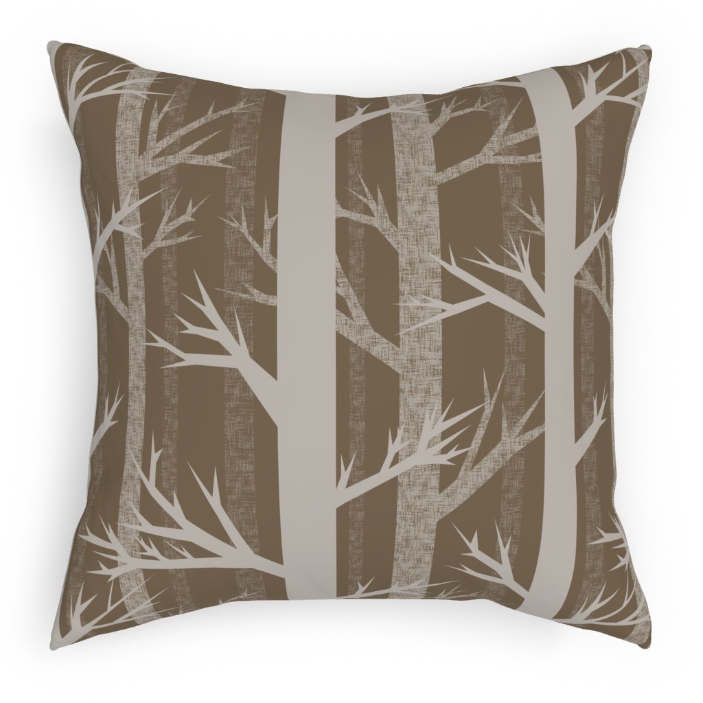 Winter Woods - Fawn Pillow, Woven, Black, 18x18, Single Sided, Brown