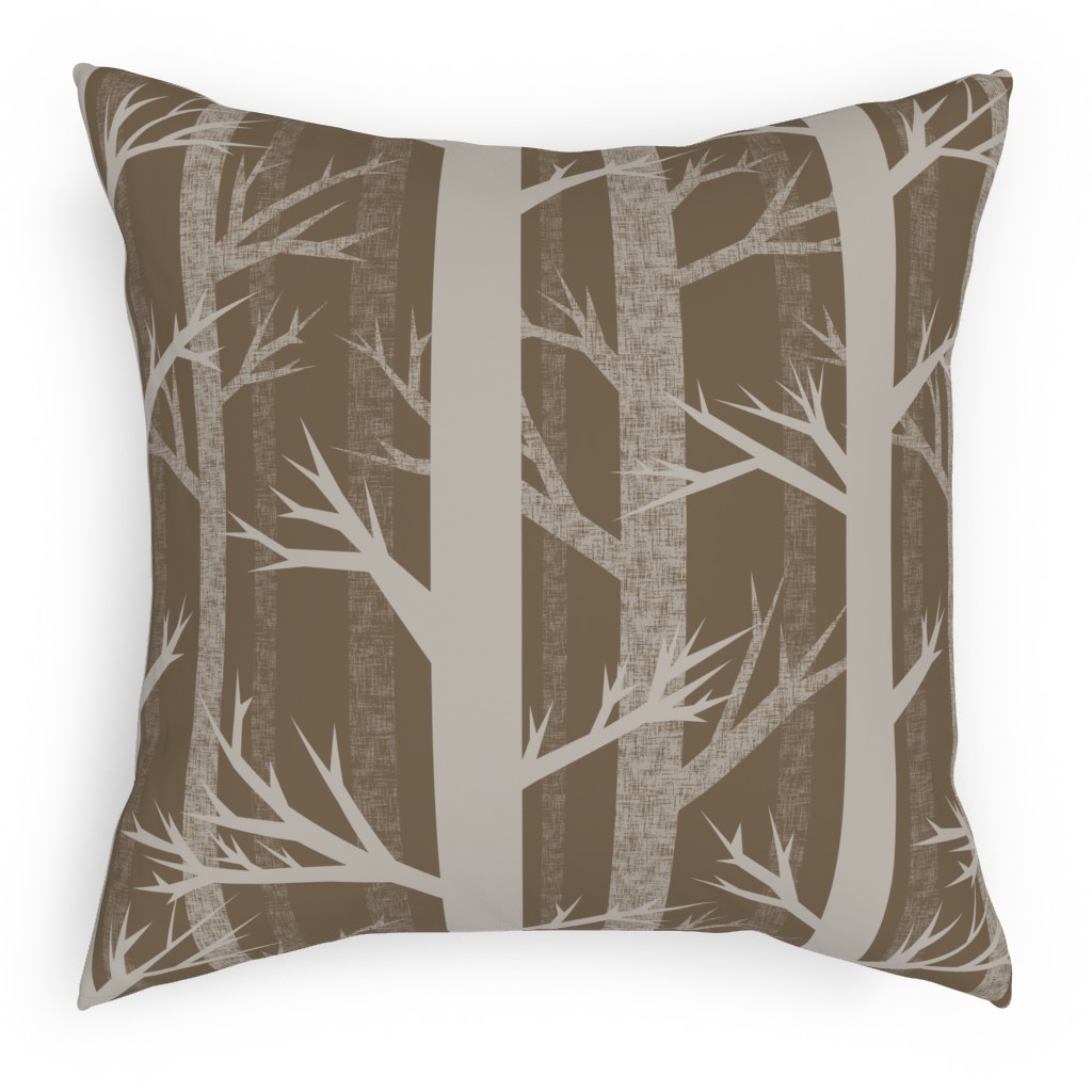 Winter Woods - Fawn Pillow, Woven, Black, 18x18, Single Sided, Brown, Brown