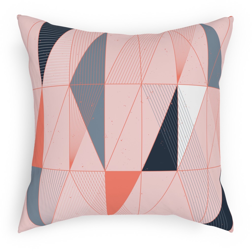 Mod Deco Miami Sunset - Multi Pillow, Woven, Black, 18x18, Single Sided, Pink