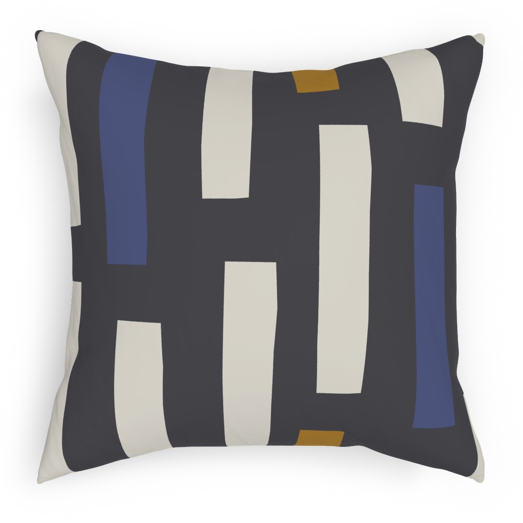 Blocks - Multi Pillow, Woven, Black, 18x18, Single Sided, Multicolor