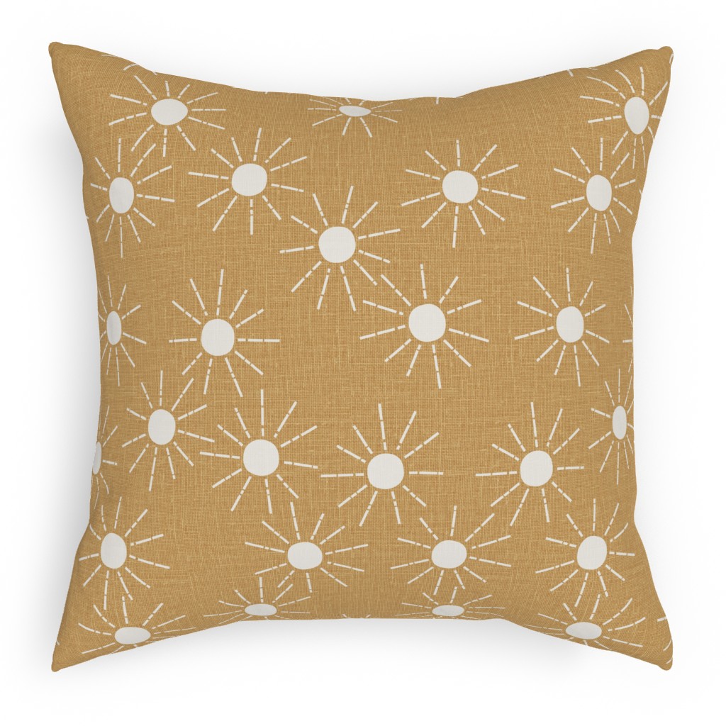Summer Sunshine - Mustard Yellow Pillow, Woven, Black, 18x18, Single Sided, Yellow, Classic Yellow