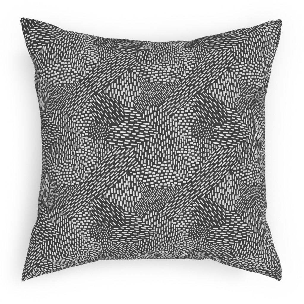 Abstract Brushstrokes Pillow, Woven, Black, 18x18, Single Sided, Black