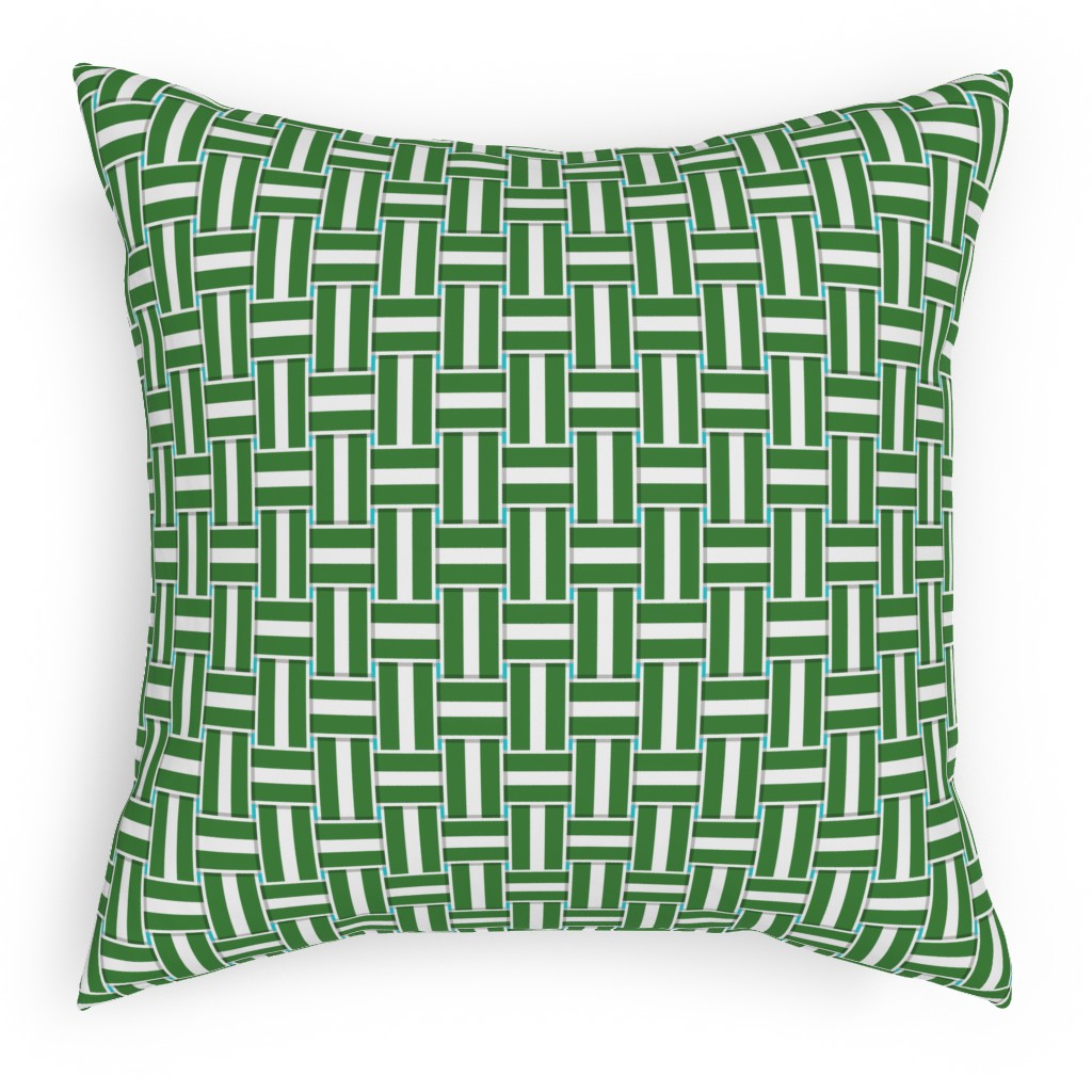 Chaise Lounge - Green Pillow, Woven, Black, 18x18, Single Sided, Green