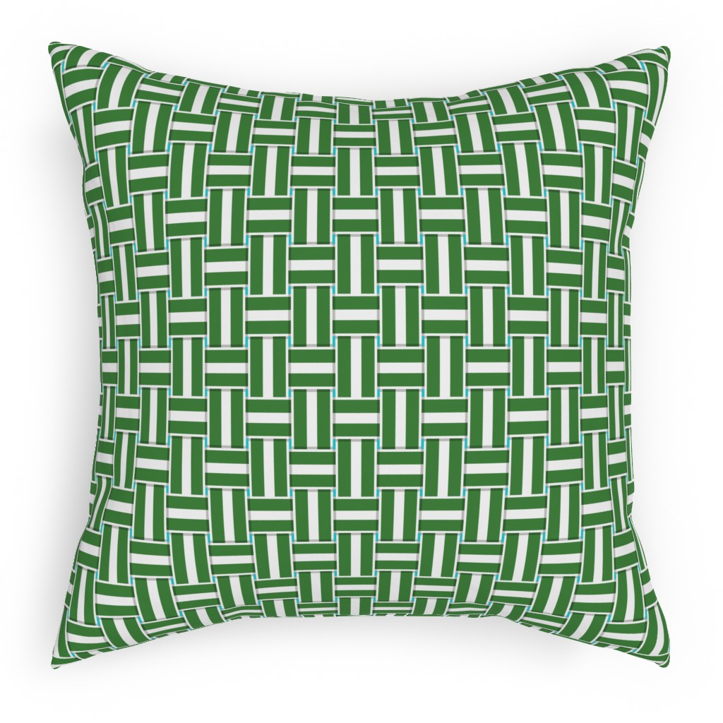 Chaise Lounge - Green Pillow, Woven, Black, 18x18, Single Sided, Green, Classic Green