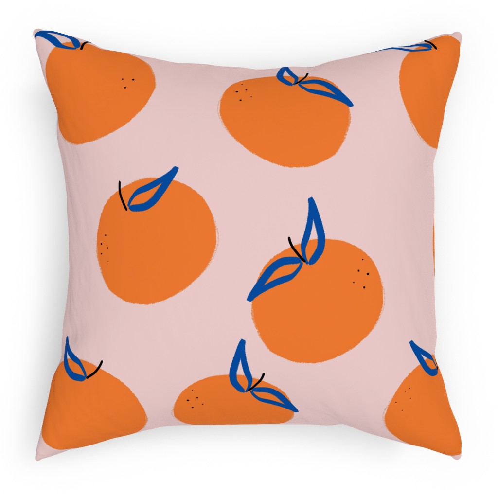 Clementines - Orange Pillow, Woven, Black, 18x18, Single Sided, Orange
