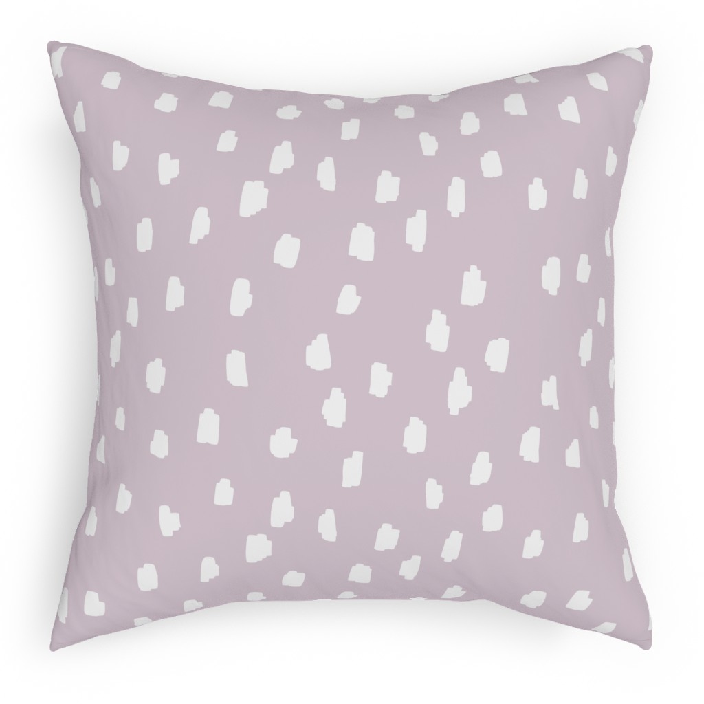 Scattered Marks - White on Lilac Pillow, Woven, Black, 18x18, Single Sided, Purple, Purple