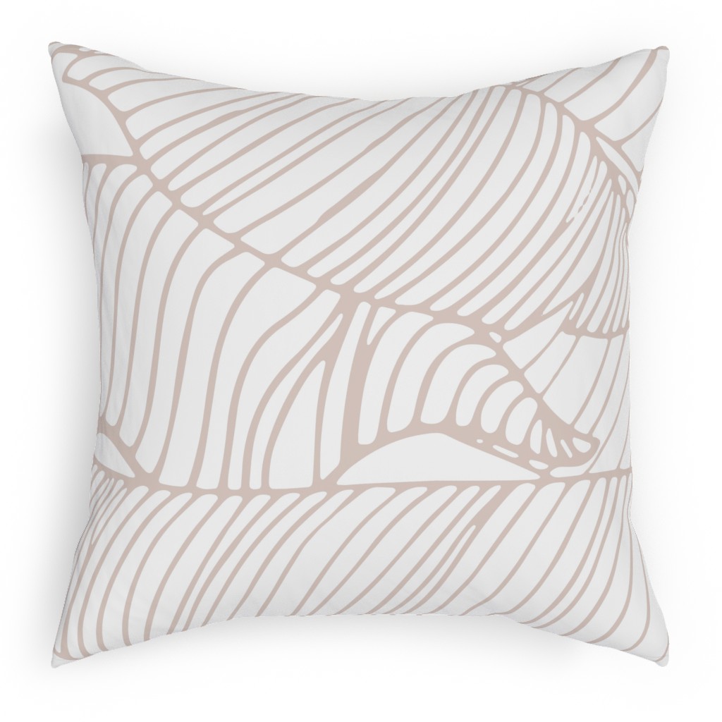 Banana Leaf - Blush Pillow, Woven, Black, 18x18, Single Sided, Beige